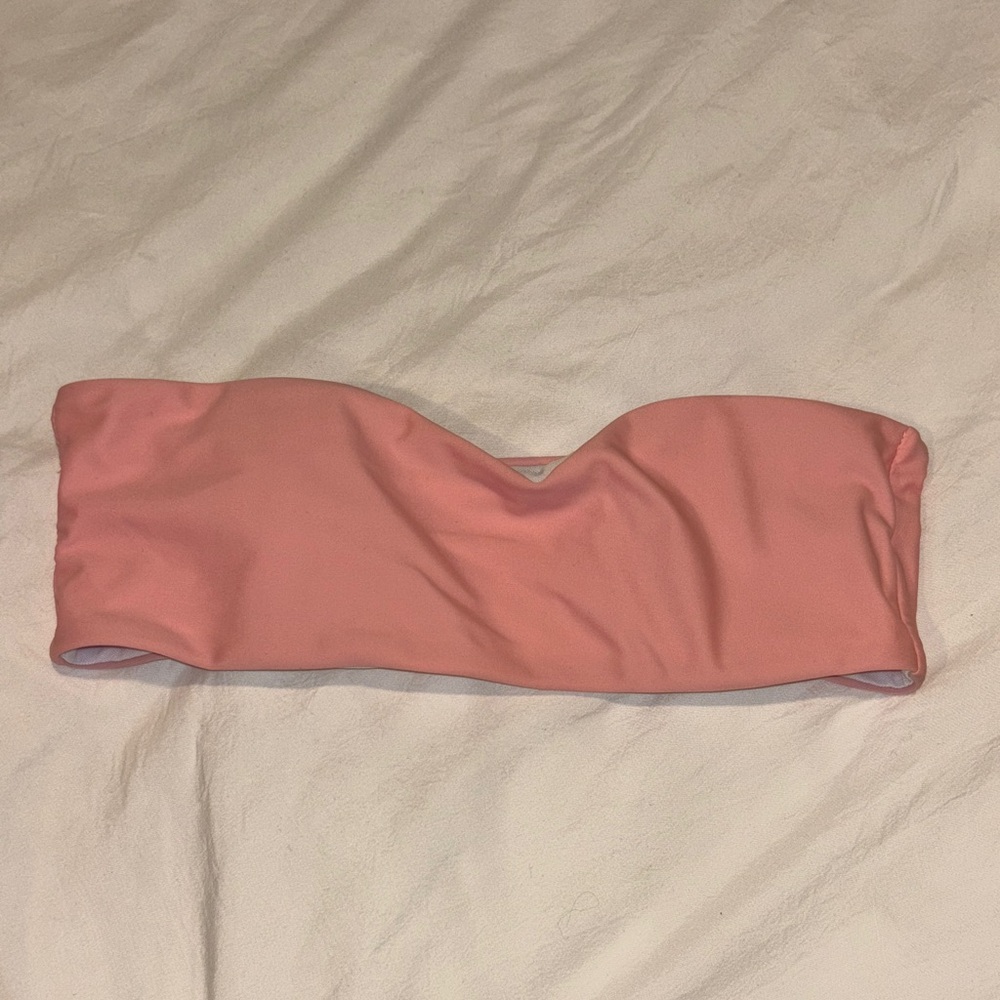 Pink Strapless Bandeau Bikini Top